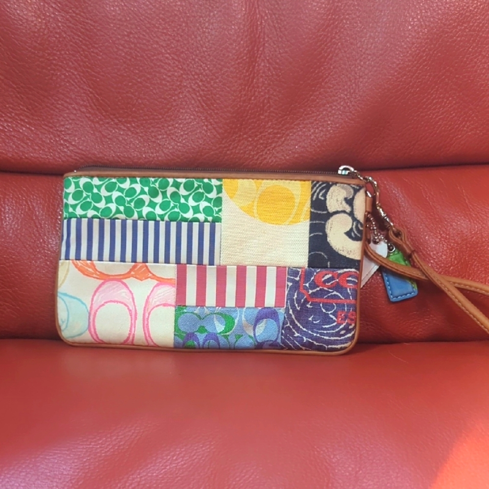 Rare Limited Edition Colorful Signature Patchwork Clutch